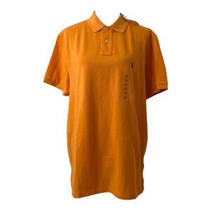Men’s Size XL Polo Shirt Orange Custom Slim Fit Short Sleeve